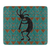 Turquoise Kokopelli Zuidwest Tribal Design Snijplank (Voorkant)
