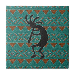 Turquoise Kokopelli zuidwestelijke keramische Tege Tegeltje