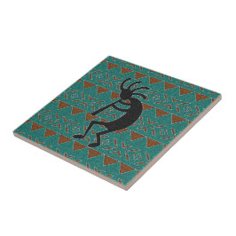 Turquoise Kokopelli zuidwestelijke keramische Tege Tegeltje
