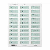 Turquoise Kolibrie Retouradres Label (Full Sheet)