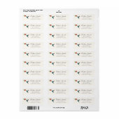 Turquoise Kolibrie Retouradres Label (Full Sheet)