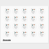 Turquoise Kolibrie retouradres Ronde Sticker (Vel)