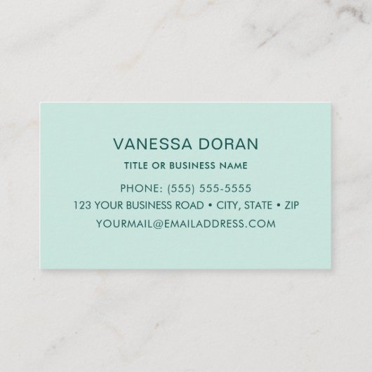 Turquoise kolibrie Visitekaartje (Achterkant)