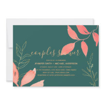 Turquoise Koraal Goud COUPLES BRUIILOFT Handgeschr