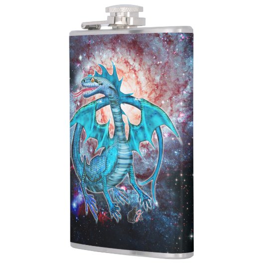 turquoise kosmische drakenheupkolf heupfles (Links)