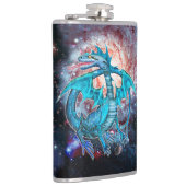 turquoise kosmische drakenheupkolf heupfles (Rechts)