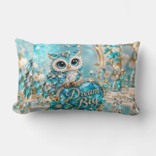 Turquoise Kristal Uil Droombestaan Luxe Design Kussen