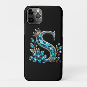 Turquoise Kristallen Letter S & Kroon Case-Mate iPhone Case