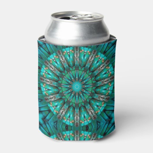 Turquoise Kunst 1-2 Opties Blikjeskoeler (Blikje Voorkant)