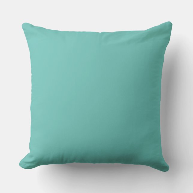 Turquoise kussen Blauwgroen blauw groen effen kleu (Voorkant)