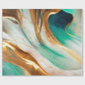 Turquoise kust Abstracte vloeiende kunst Cadeaupapier (Vlak)