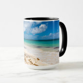 Turquoise Kust Uitzicht Anse Canot Caribbean Foto Mok (Voorkant rechts)