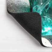 Turquoise kwarts en grijsstenen natuur foto muismat (Hoek)