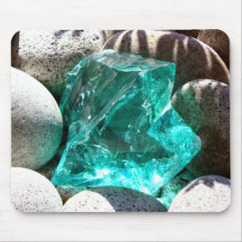 Turquoise kwarts en grijsstenen natuur foto muismat