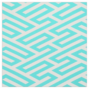Turquoise Labyrinth Maze Geometric Stof