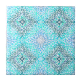 Turquoise Lace Mandala Tegeltje