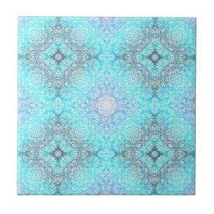 Turquoise Lace Mandala Tegeltje