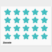 Turquoise lacrosse patroon ster sticker (Vel)