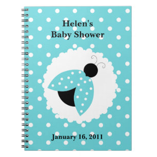 Turquoise Ladybug Baby shower Notitieboek