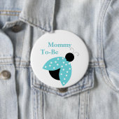 Turquoise Ladybug mama om Baby shower Button te zi (In situ)