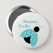 Turquoise Ladybug mama om Baby shower Button te zi (Voorkant /achterkant)