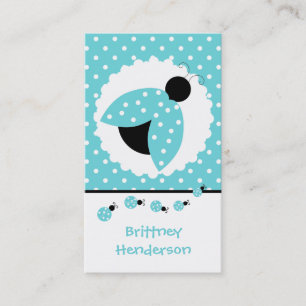 Turquoise Ladybugs Child's safety Kaart Contactkaartje