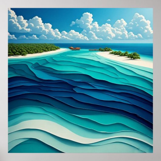 Turquoise Lagune Abstract 🌊 Poster (Voorkant)