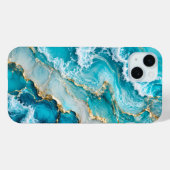 Turquoise Lagune Golven Abstract Case-Mate iPhone Case (Achterkant (horizontaal))
