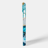 Turquoise Lagune Golven Abstract Case-Mate iPhone Case (Achterkant / Links)