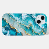 Turquoise Lagune Golven Abstract Case-Mate iPhone Case (Achterkant (horizontaal))