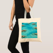 Turquoise Lagune Ocea Water Tote Bag (Voorkant (product))
