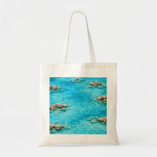 Turquoise Lagune Ocea Water Tote Bag (Voorkant)