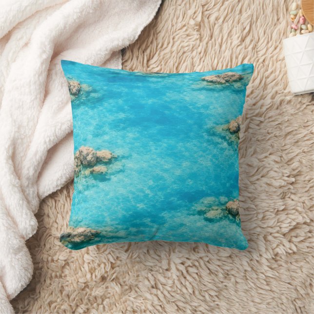 Turquoise Lagune Oceaanwater Kussen (Deken)