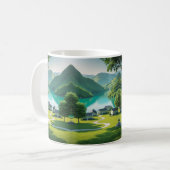 "Turquoise Lake Rust in elk slokje" Koffiemok (Voorkant links)