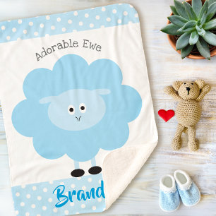 Turquoise Lam Baby Jongen Schattig Ooien Script Na Sherpa Deken