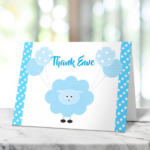 Turquoise Lam Ballonnen Jongen Baby Shower Schatti Bedankkaart
