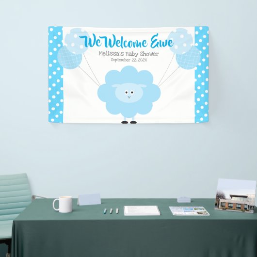Turquoise Lamb Balloon Boy Baby shower Schattige K Spandoek (Beurs)