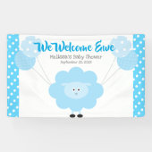 Turquoise Lamb Balloon Boy Baby shower Schattige K Spandoek (Horizontaal)