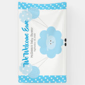 Turquoise Lamb Balloon Boy Baby shower Schattige K Spandoek (Verticaal)