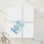 Turquoise Lamb Boy Baby shower Schattige Modern Ka Cadeaulabel (Met Touw)