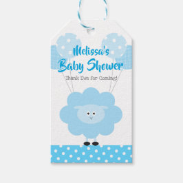 Turquoise Lamb Boy Baby shower Schattige Modern Ka Cadeaulabel