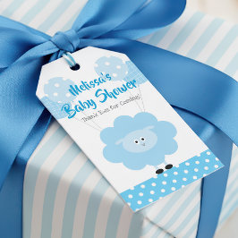 Turquoise Lamb Boy Baby shower Schattige Modern Ka Cadeaulabel