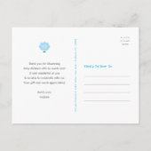 Turquoise Lamb Boy Baby shower Schattige vet Dank  Briefkaart (Achterkant)