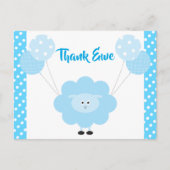 Turquoise Lamb Boy Baby shower Schattige vet Dank  Briefkaart (Voorkant)