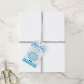 Turquoise Lamb Boy Bedankt Baby shower Schattige Cadeaulabel (Met Touw)