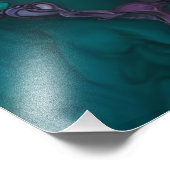 Turquoise landschap met Alcohol Ink Detail Foto Afdruk (Hoek)