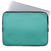 Turquoise laptophoes met zwarte afwerking