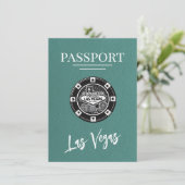 Turquoise Las Vegas Passport Bewaar de datum Save The Date (Staand voorkant)