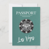 Turquoise Las Vegas Passport Bewaar de datum Save The Date (Voorkant)