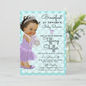 Turquoise & Lavendel Baby shower Kaart (Staand voorkant)